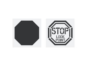 18-Inch Stop Look Point Stencil-Thumbnail
