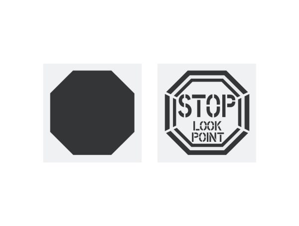 18-Inch Stop Look Point Stencil-Thumbnail
