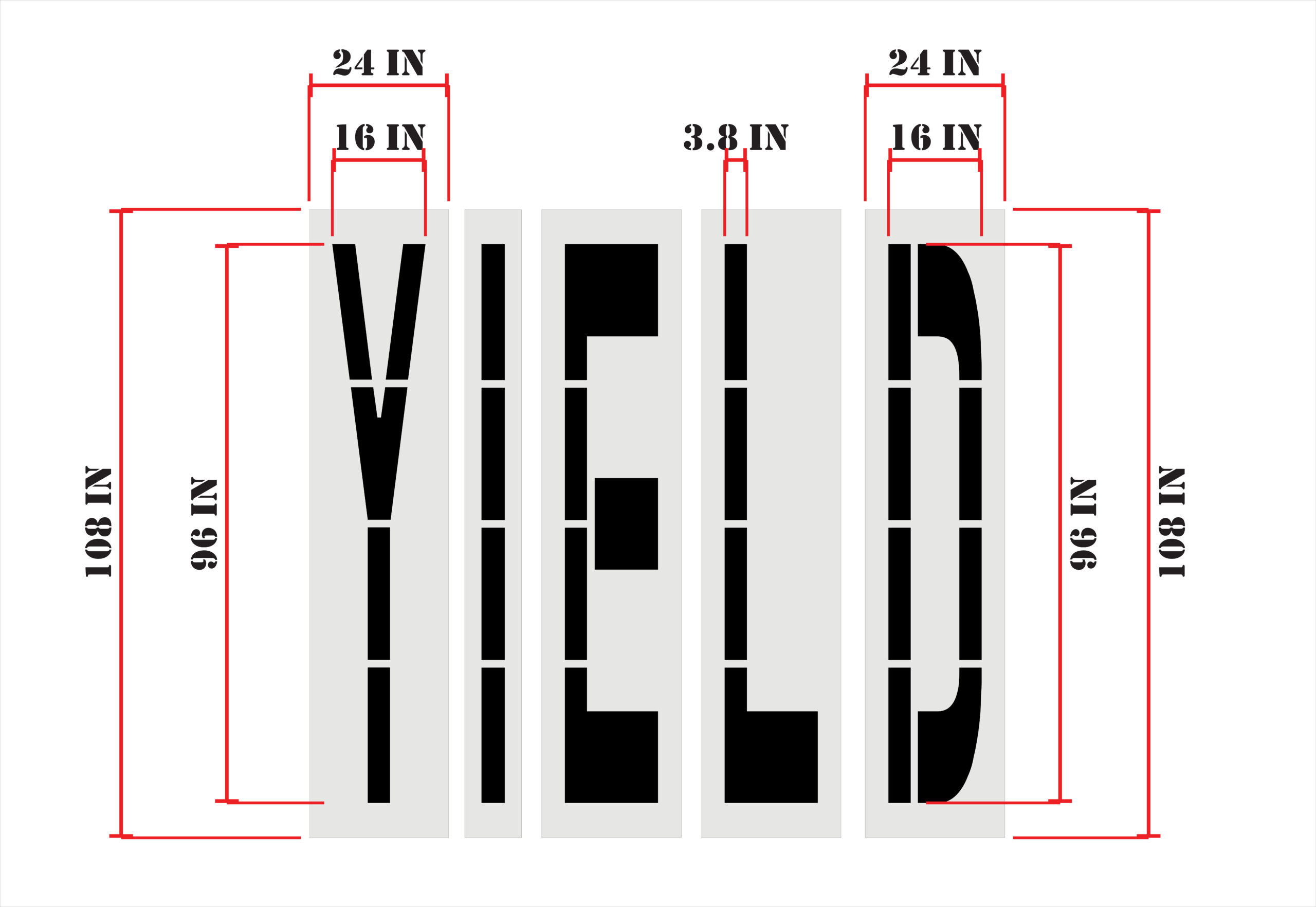 Walmart 96-Inch YIELD Stencil - Image 2