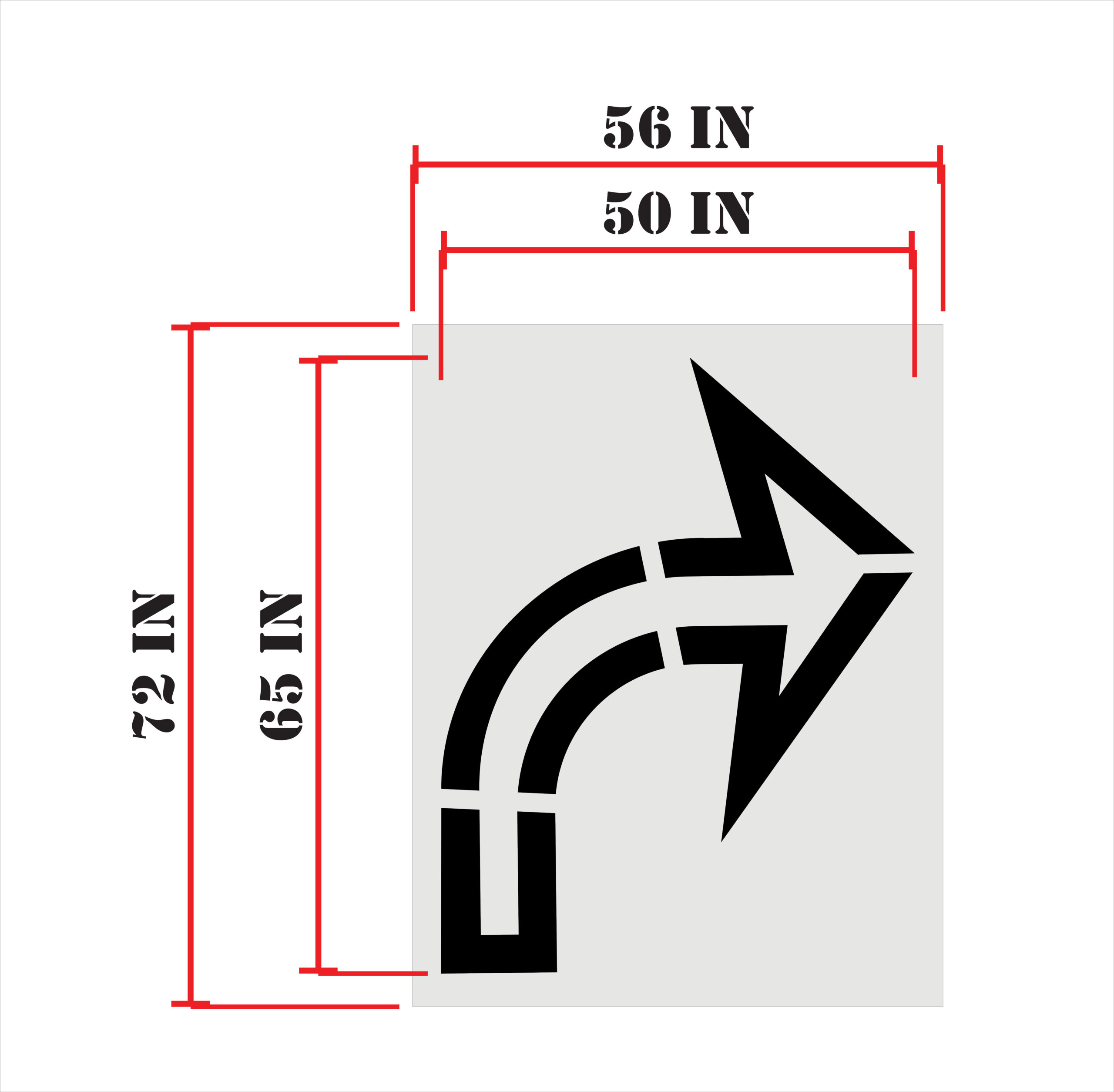 Walmart 64-Inch Turn Open Aisle Arrow Stencil - Image 2