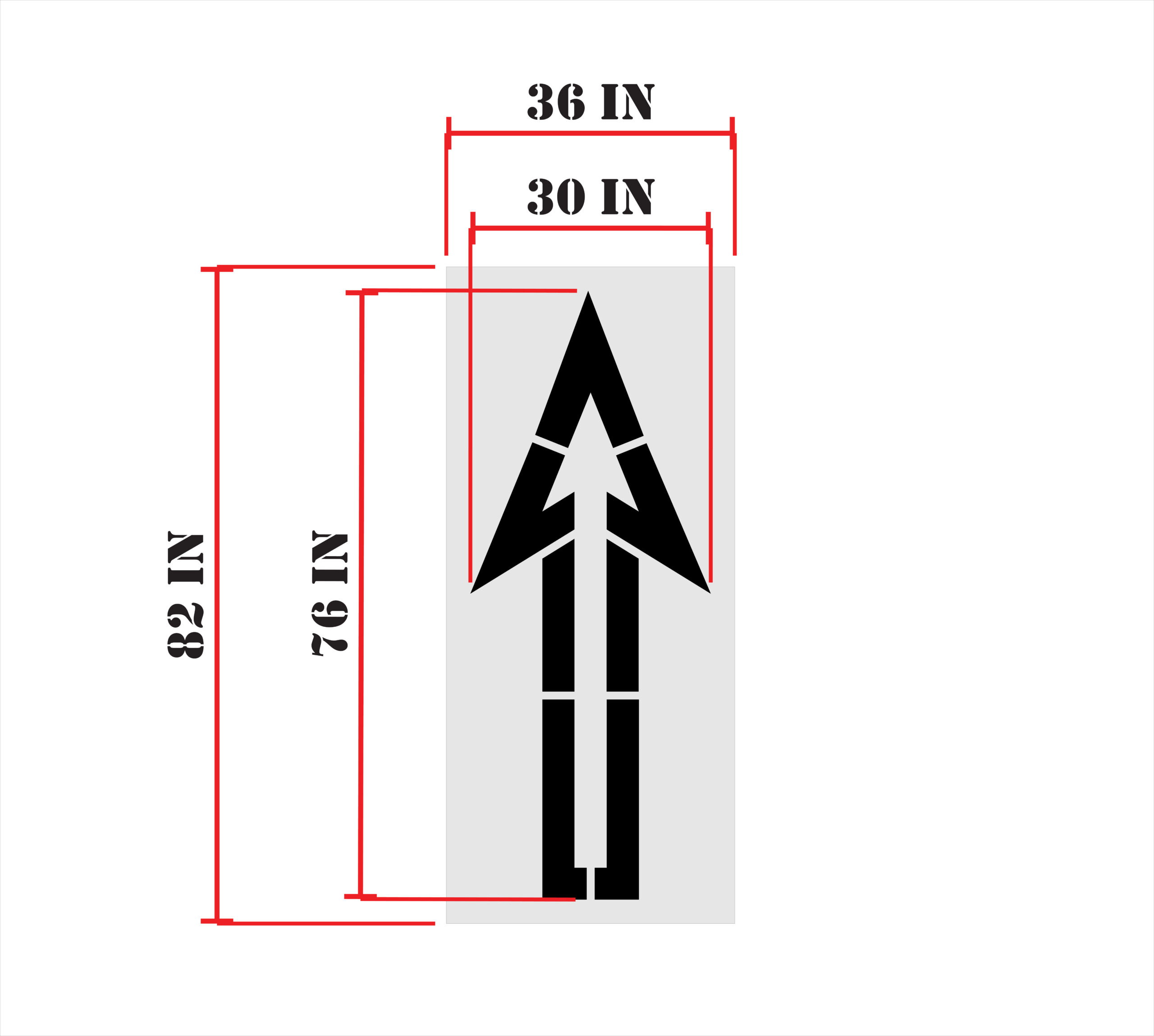 Walmart 30 x 76 Inch Straight Open Aisle Arrow Stencil - Image 2