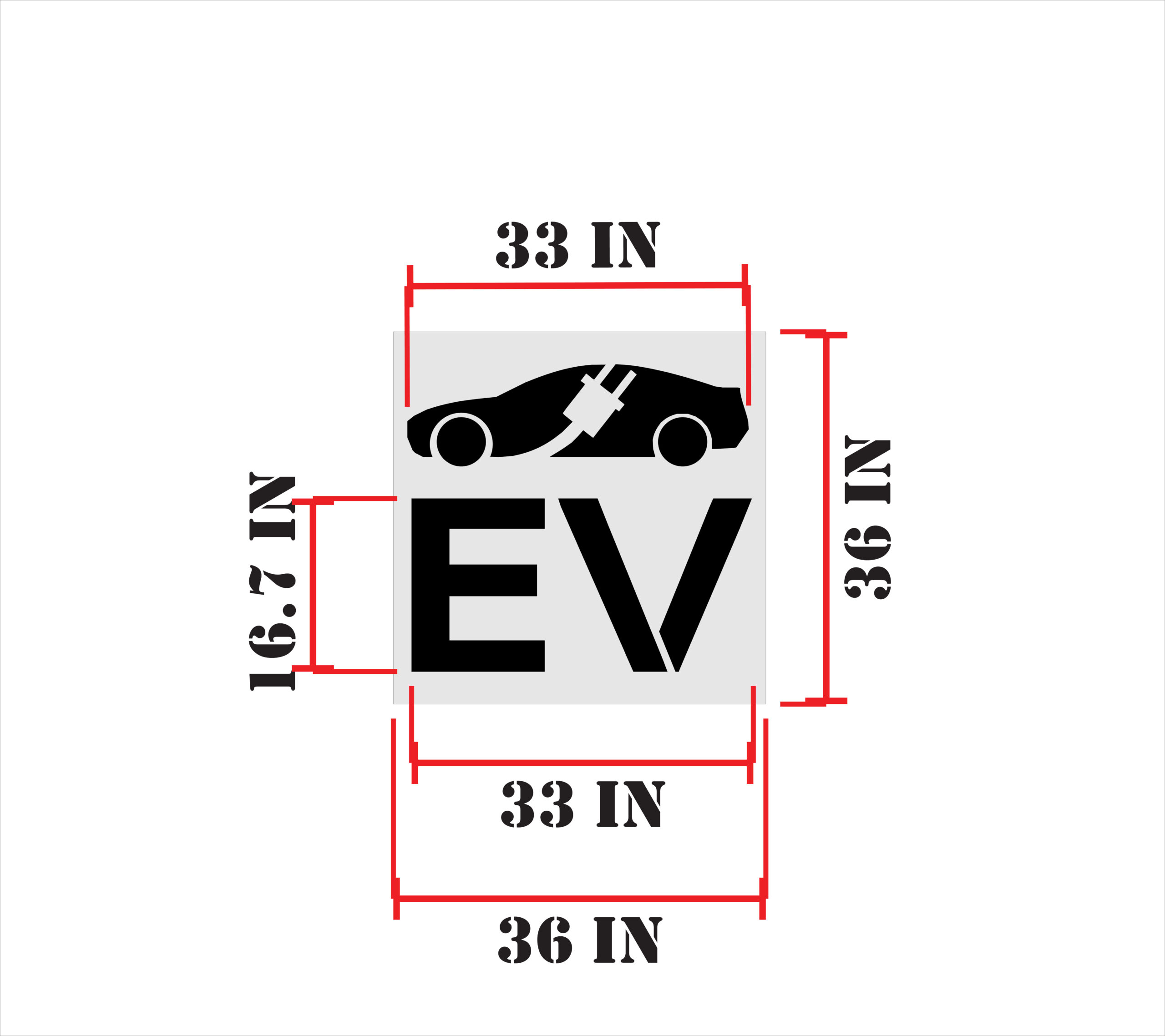 30-Inch Car With Plug Stencil - Image 2