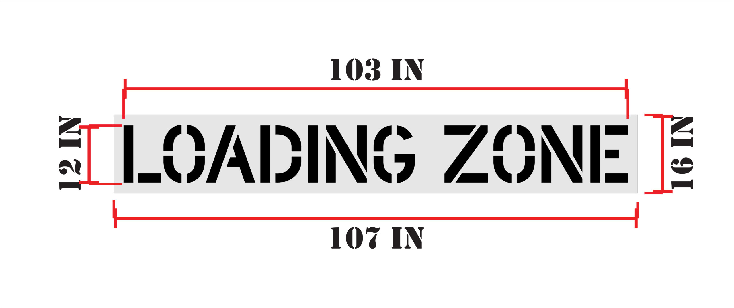 12-Inch Loading Zone Stencil - Image 2