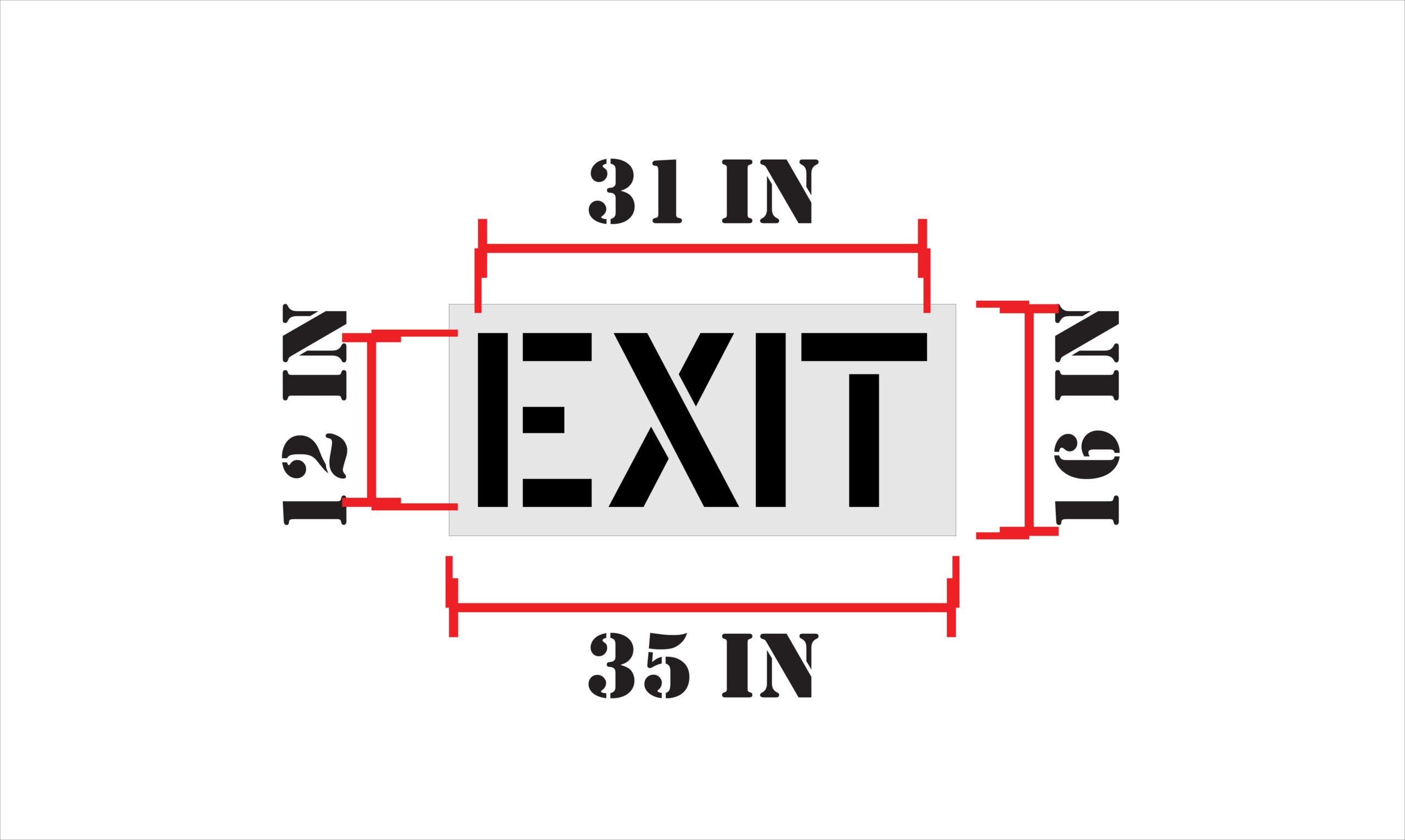 12-Inch Exit Stencil - Image 2