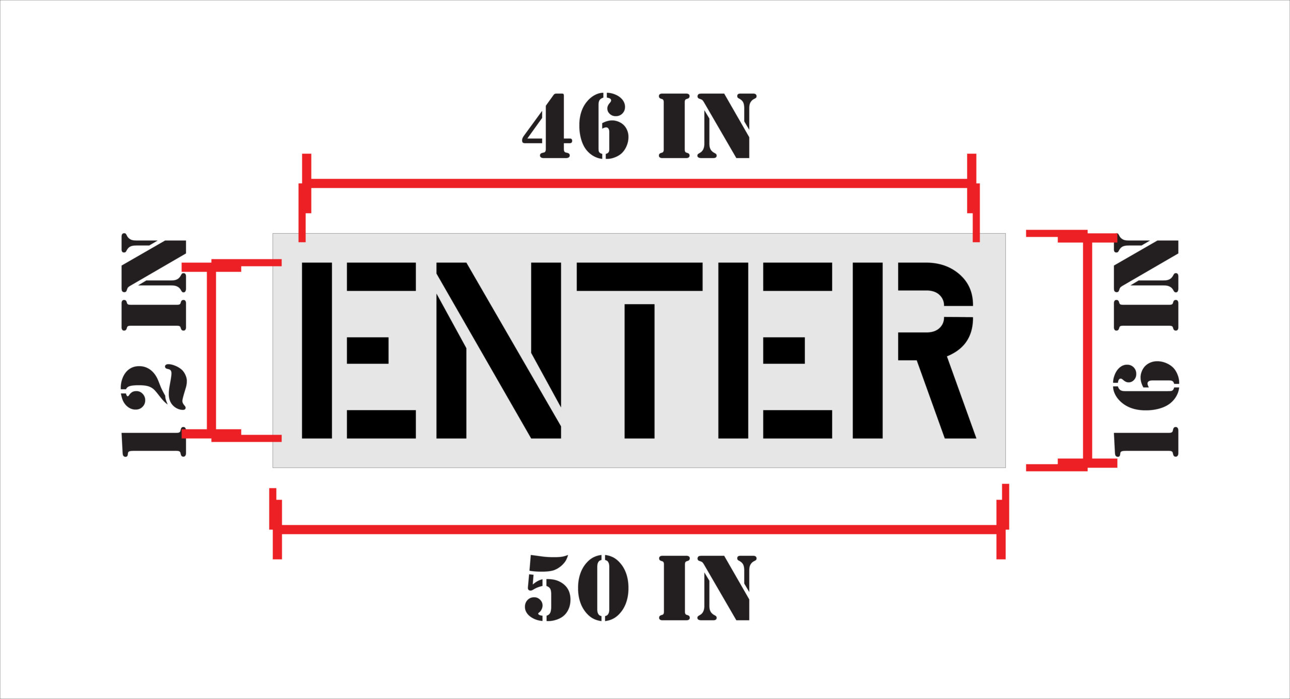 12-Inch Enter Stencil - Image 2