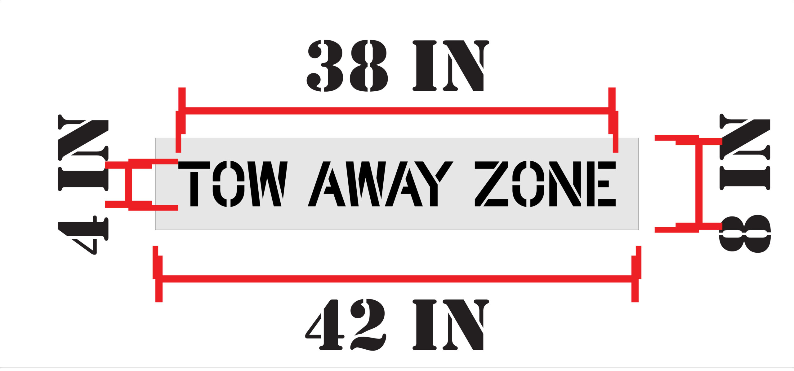 4-Inch Tow Away Zone Stencil - Image 2