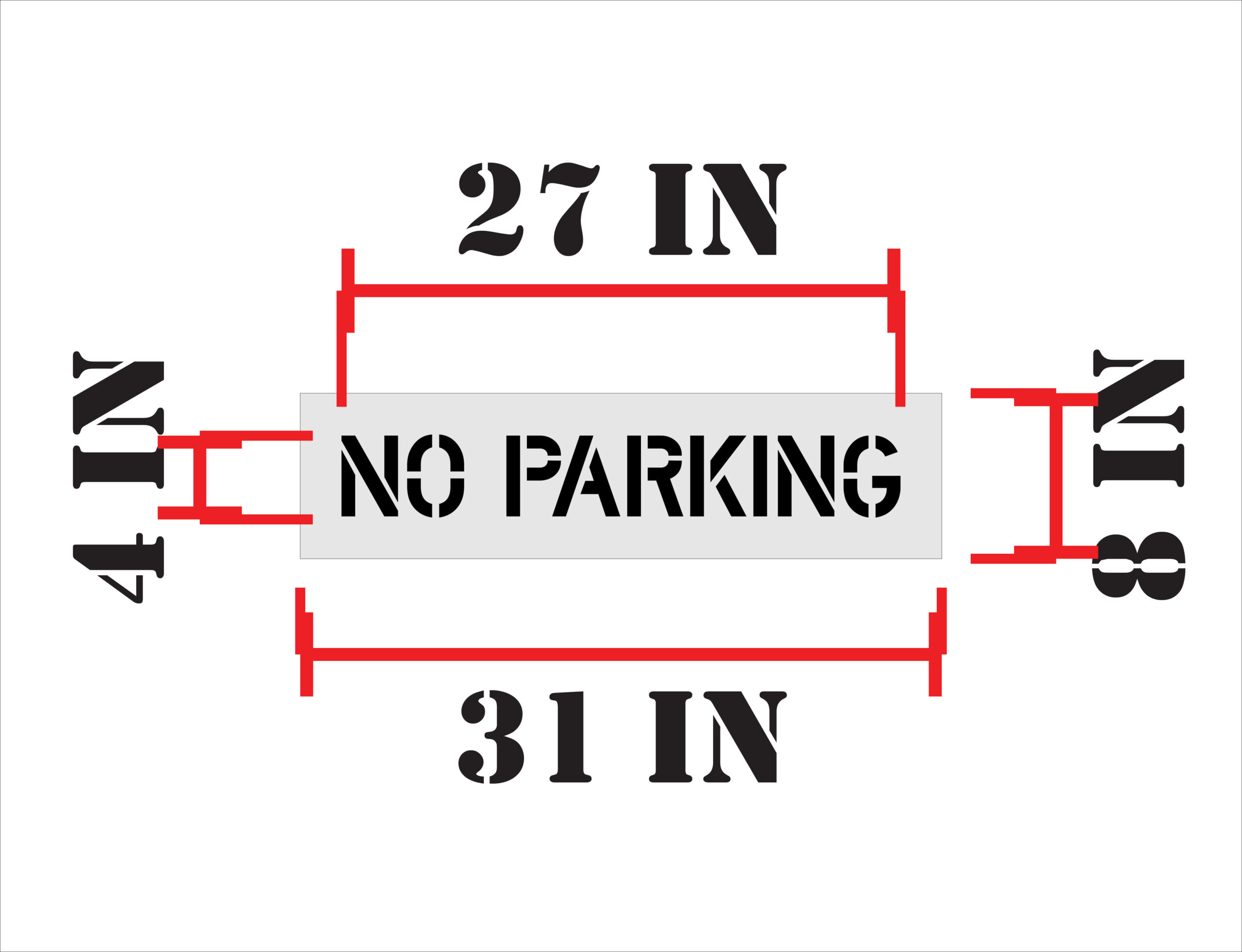 4-Inch No Parking Stencil - Image 2