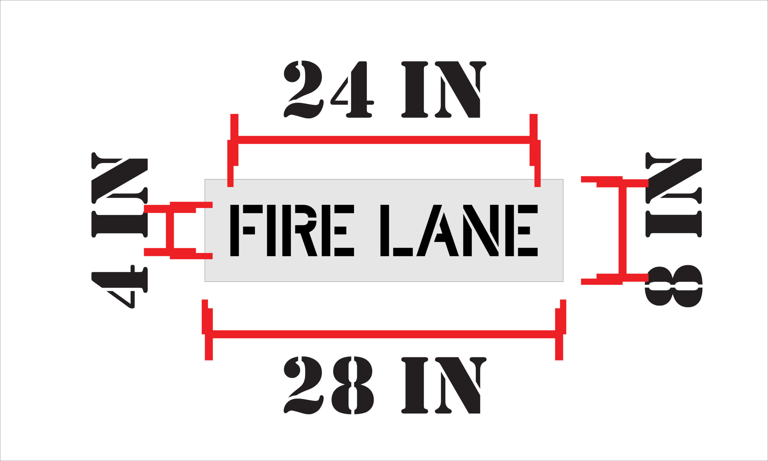 4-Inch Fire Lane Stencil - Image 2