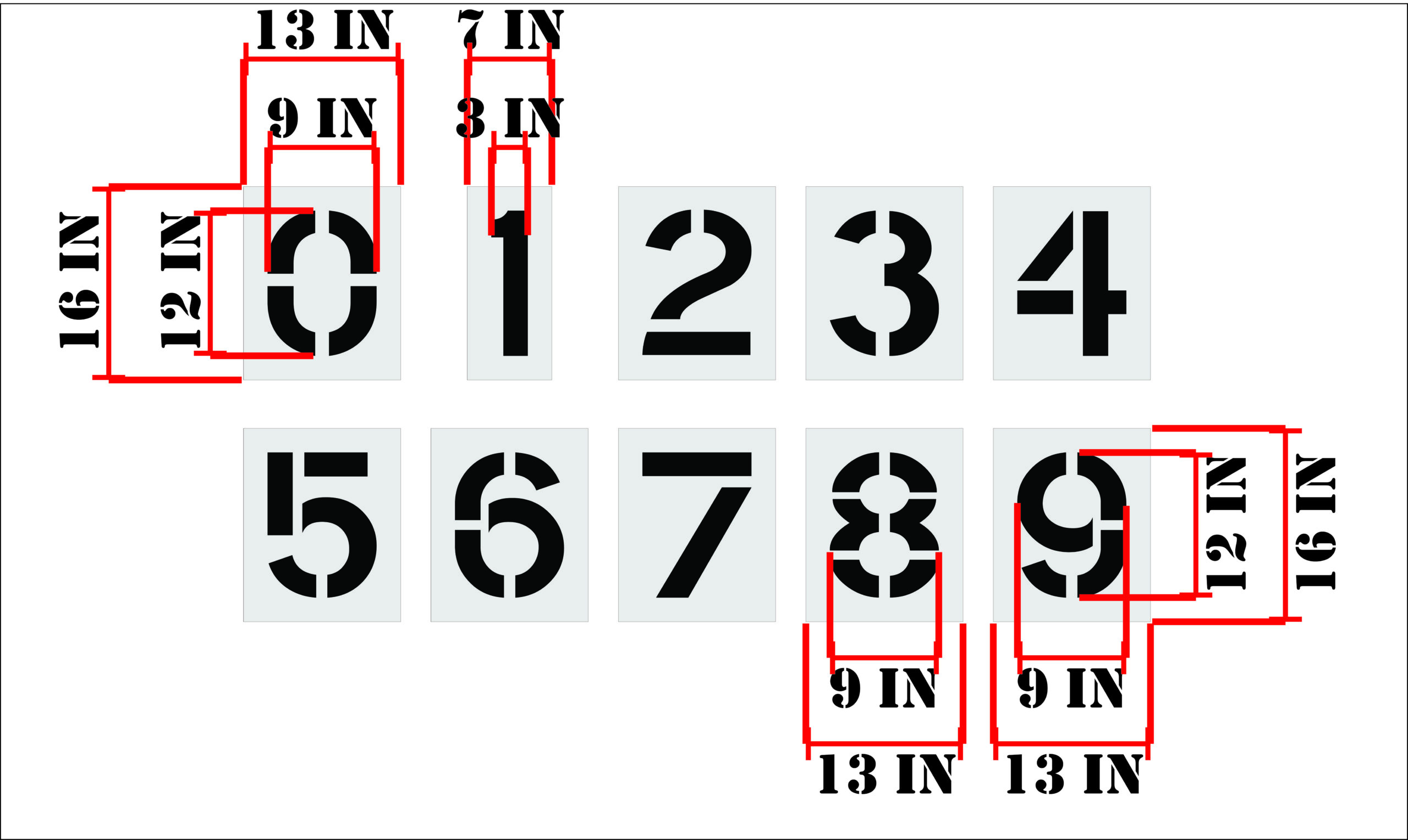 12-Inch Number Kit - Image 3
