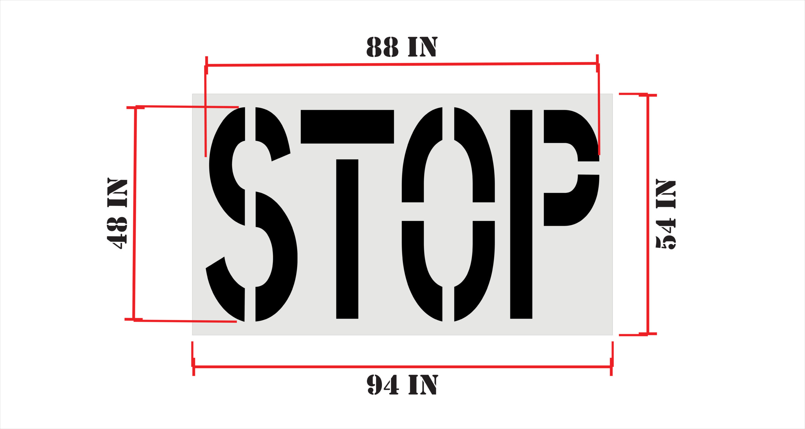 48-Inch Tall Stop Stencil - Image 2