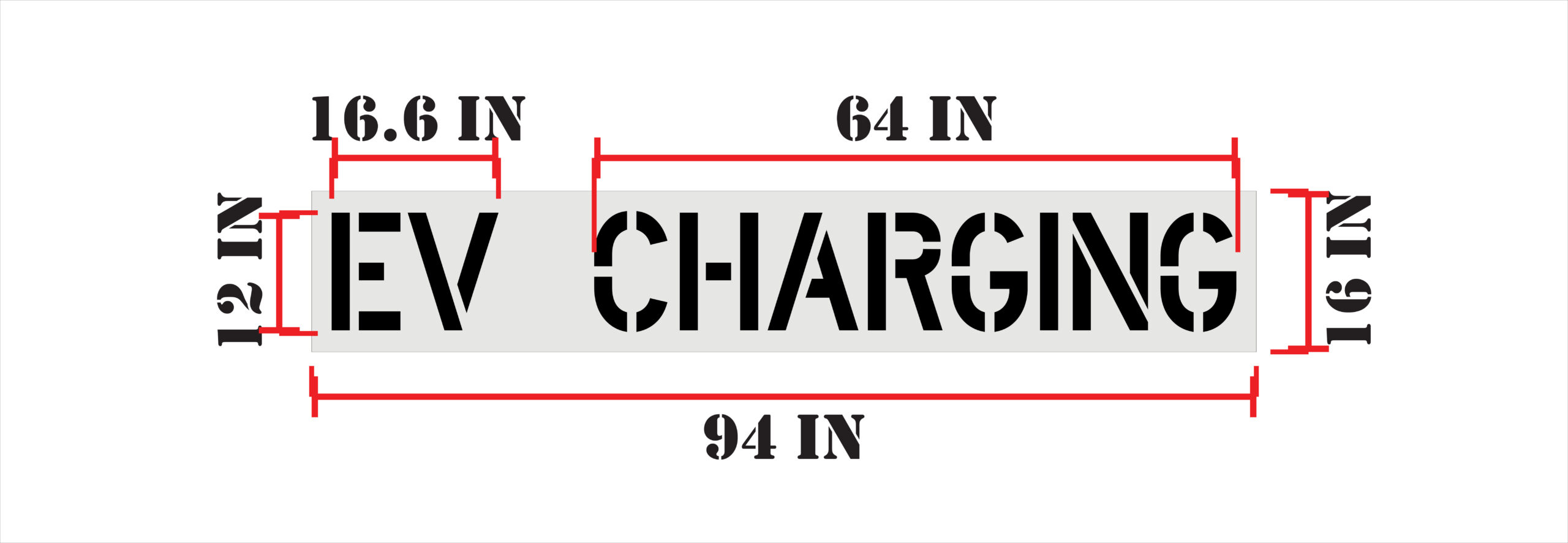 12-Inch EV Charging Stencil - Image 2