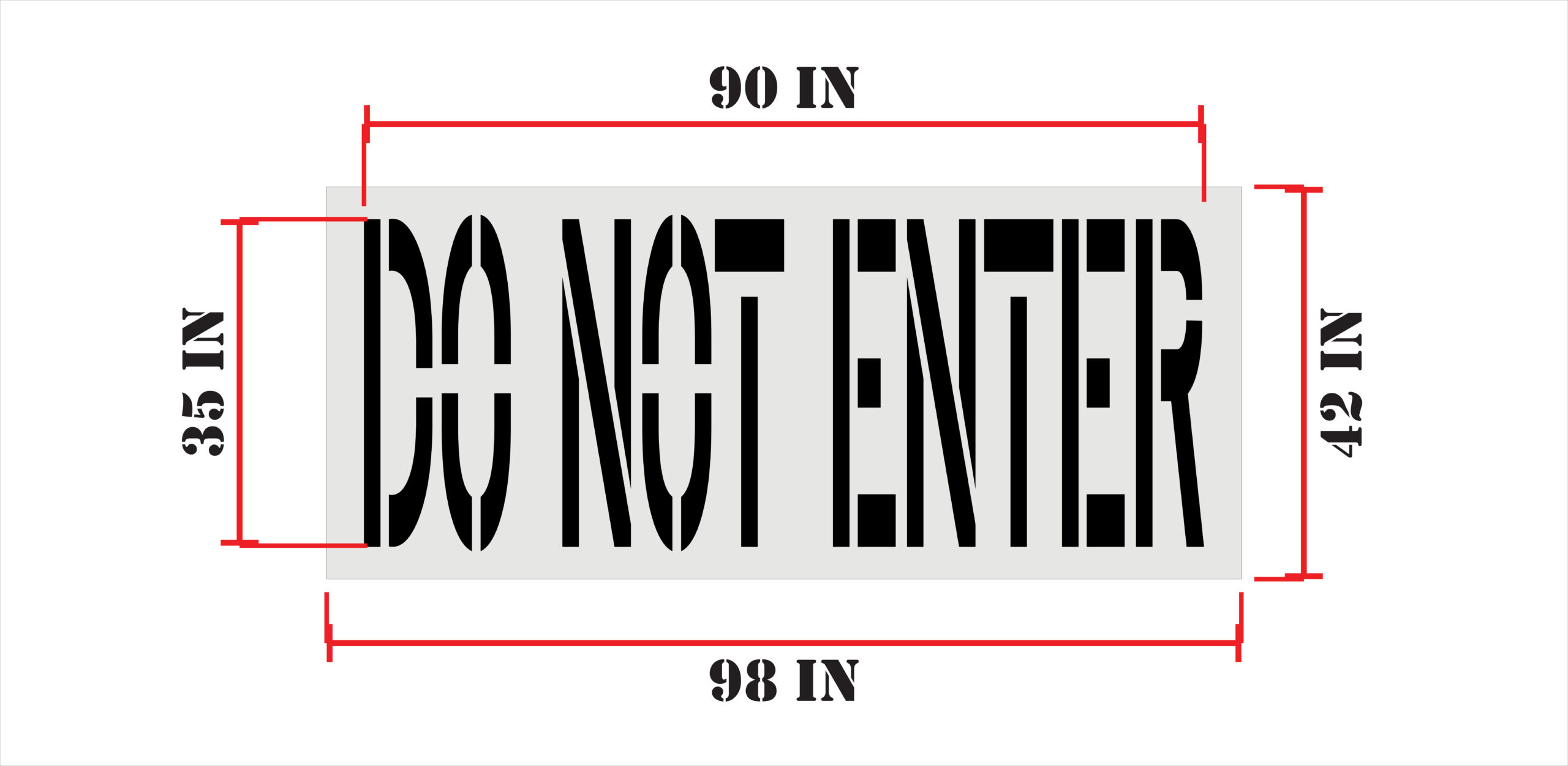 36 x 90 Do Not Enter Stencil - Image 2