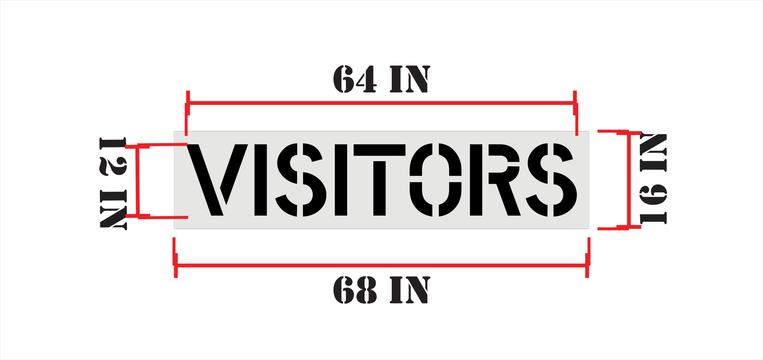 12-Inch Visitors Stencil - Image 2