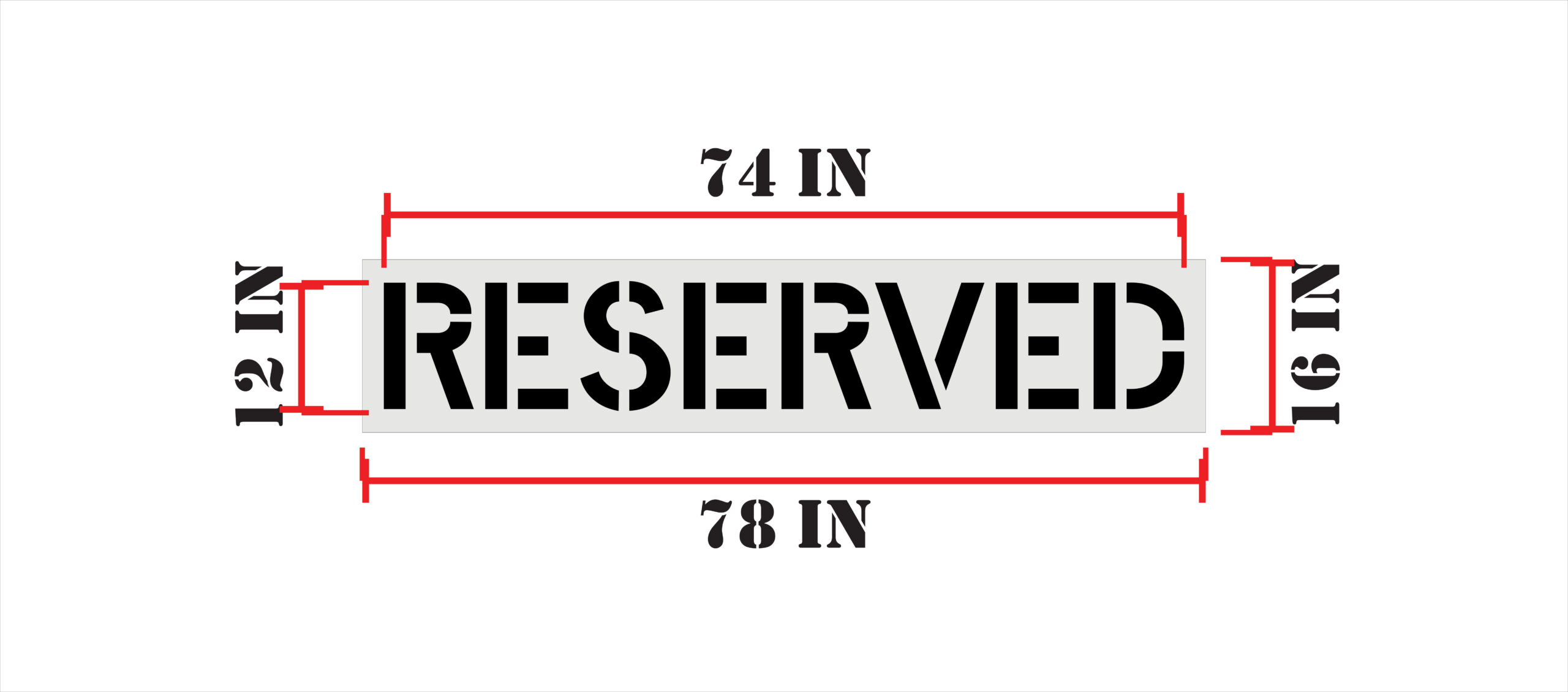 12-Inch Reserved Stencil - Image 2