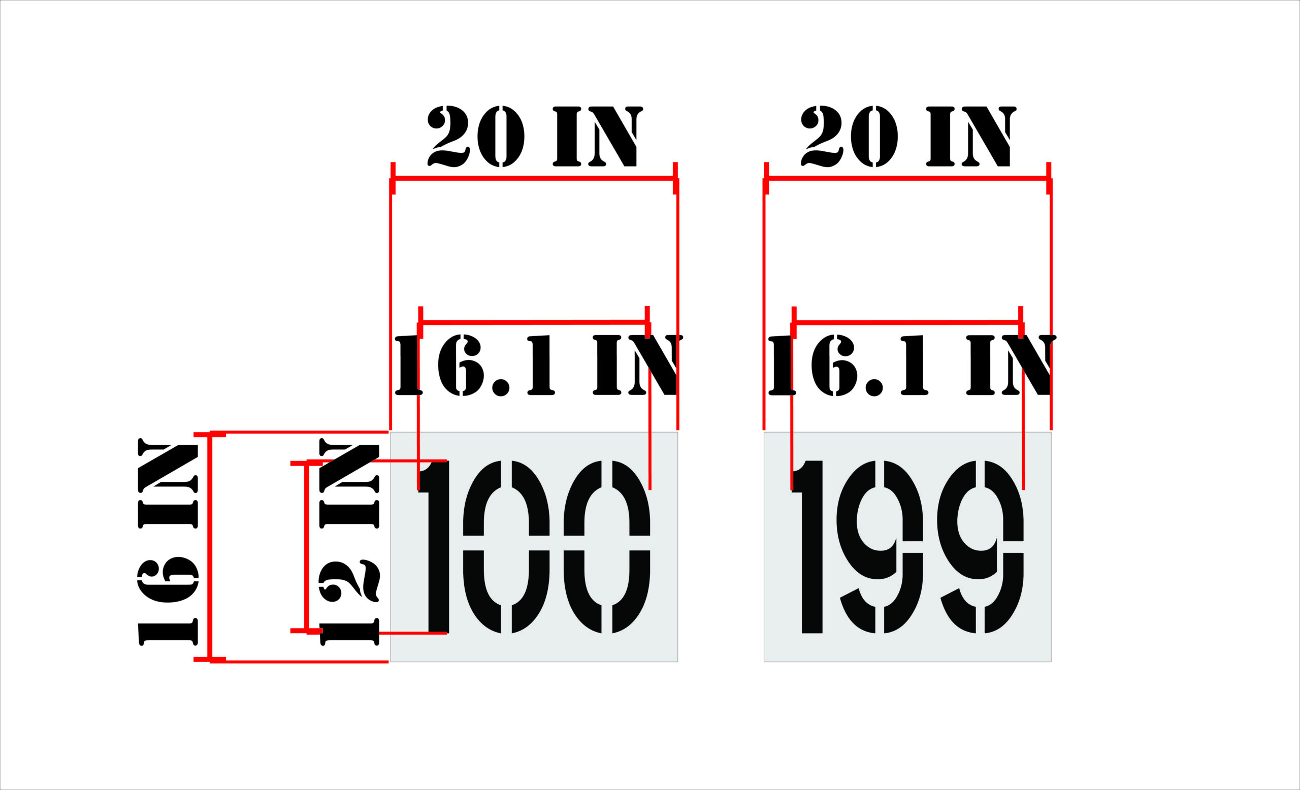 12" 100-199 Number Kit - Image 2