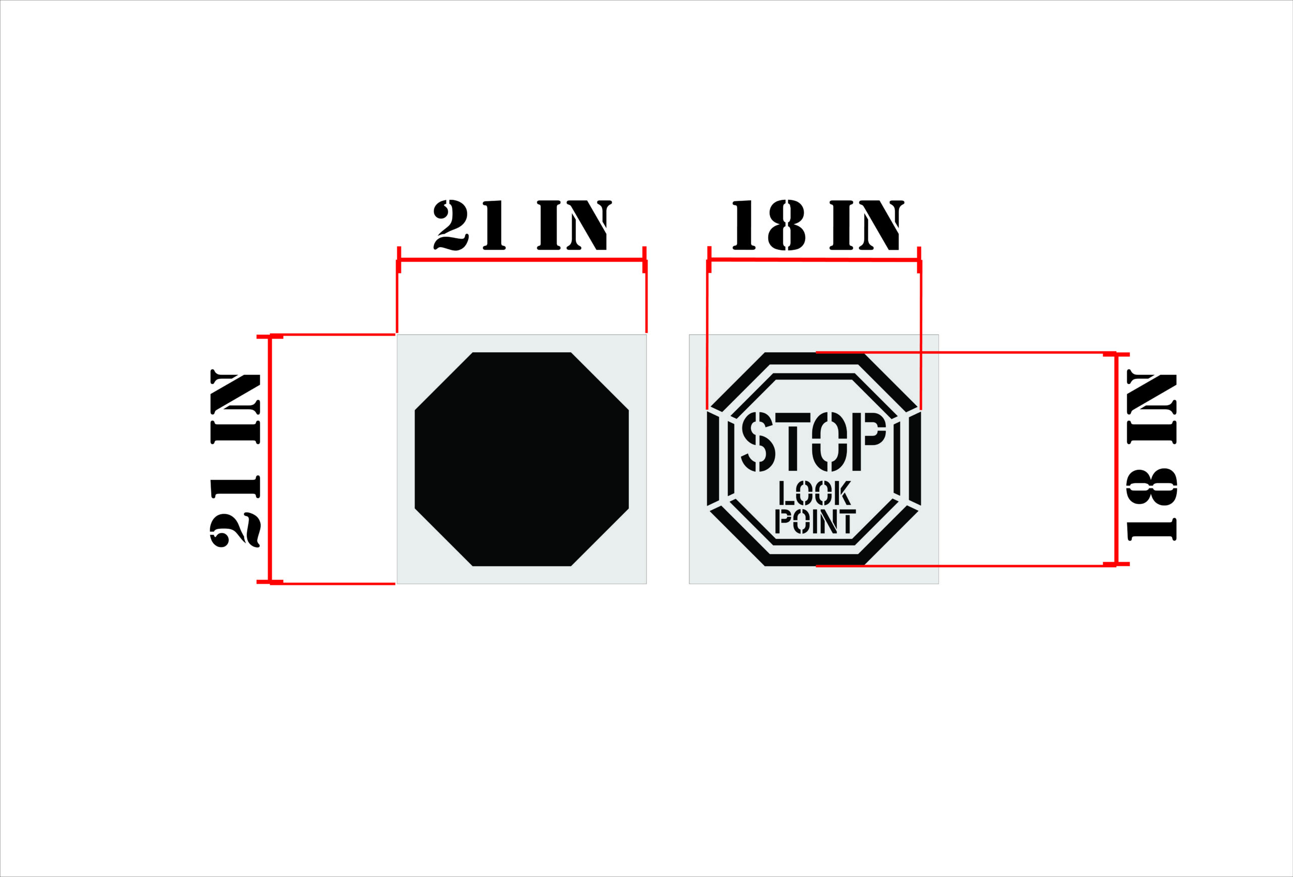18-Inch Stop Look Point Stencil - Image 2