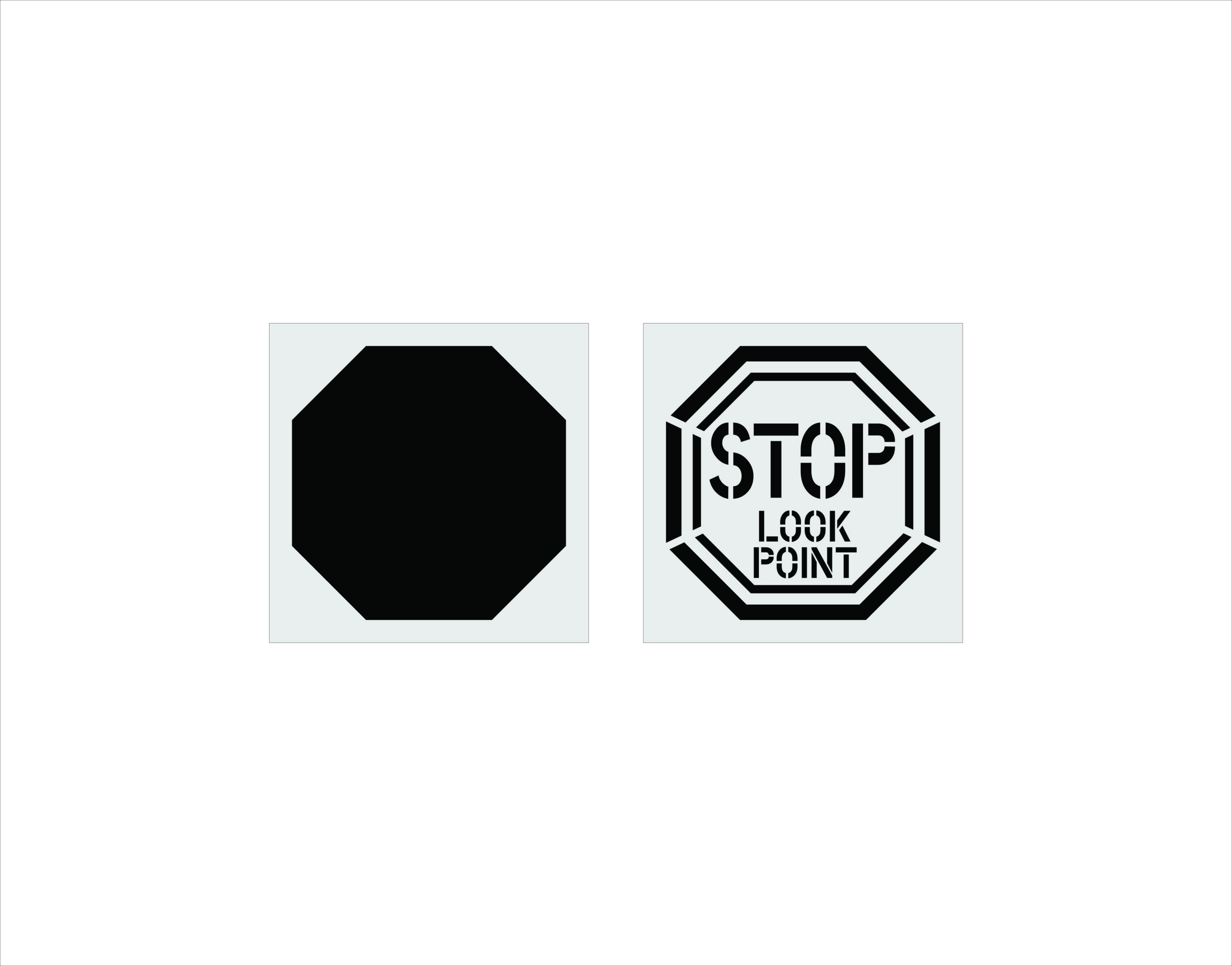 18-Inch Stop Look Point Stencil