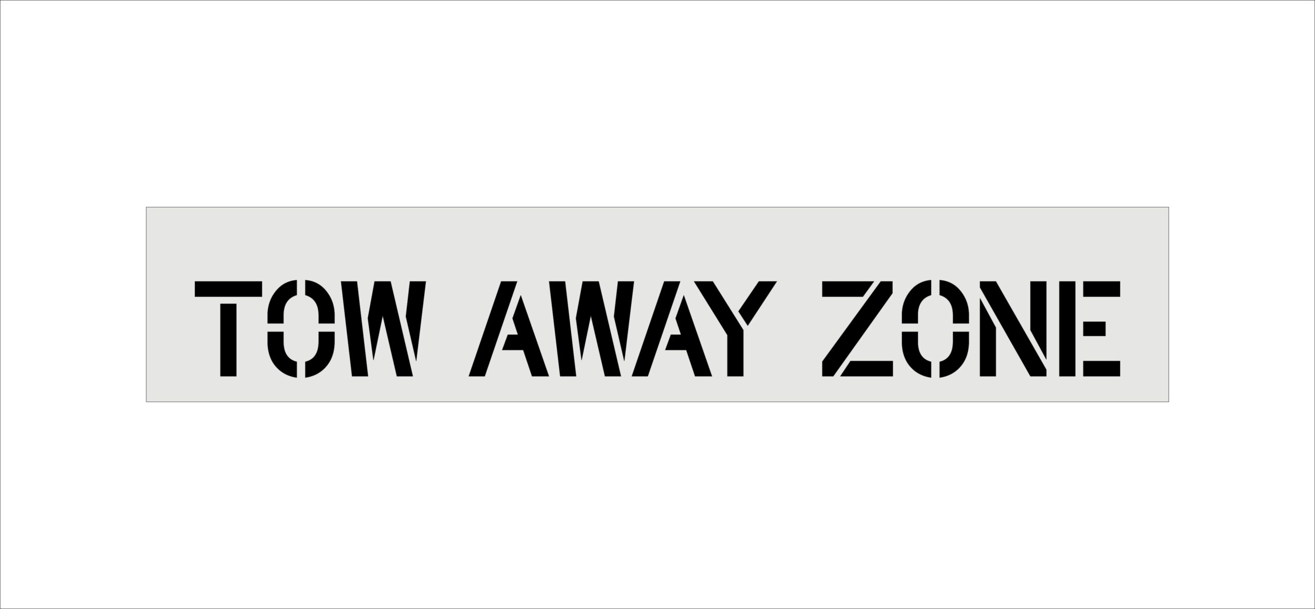 4" Tow Away Zone - Curb Stencil